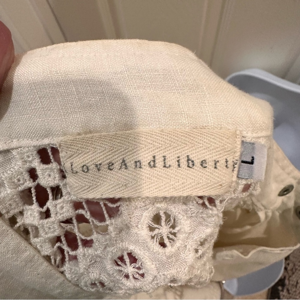 Johnny Was 4 Love And Liberty Linen Moto Jacket Size Large - Picture 9 of 9